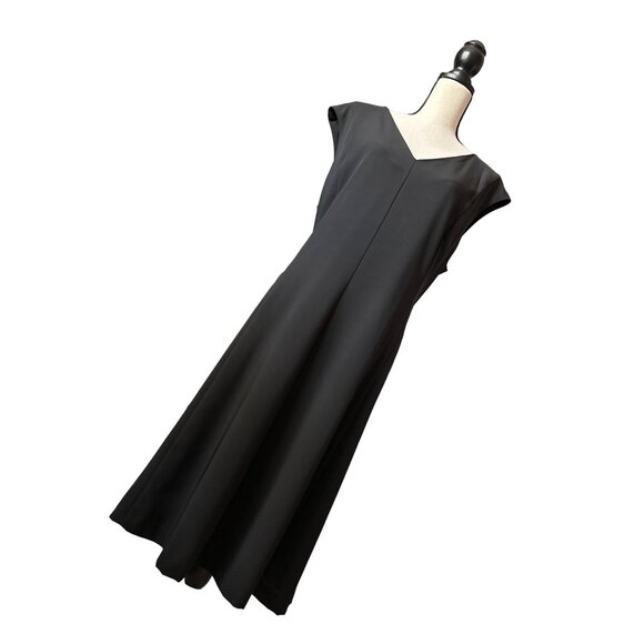 Elena Wang Black Dress NEW Sleeveless Tiny Cap Double V Lined Size XXL - Picture 3 of 7